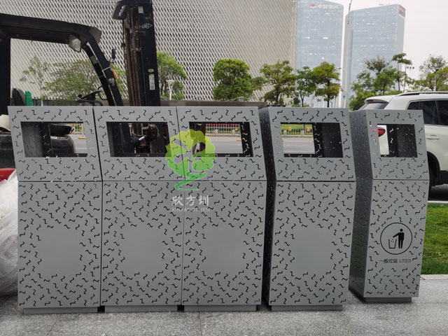 深圳景區不銹鋼鏤空垃圾桶